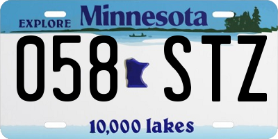 MN license plate 058STZ