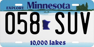 MN license plate 058SUV