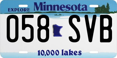MN license plate 058SVB