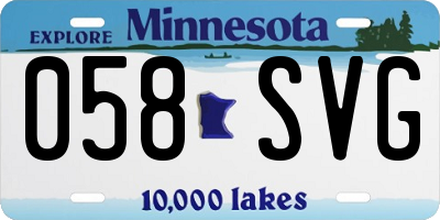 MN license plate 058SVG