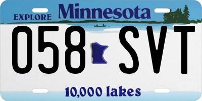 MN license plate 058SVT