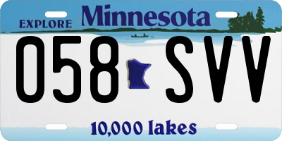 MN license plate 058SVV