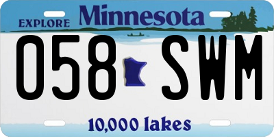 MN license plate 058SWM