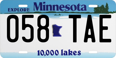 MN license plate 058TAE