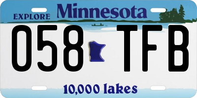 MN license plate 058TFB