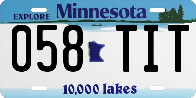 MN license plate 058TIT