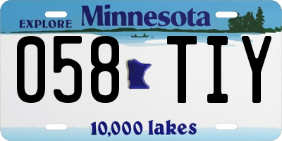 MN license plate 058TIY
