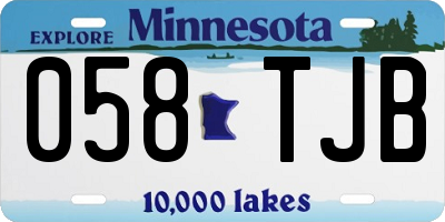 MN license plate 058TJB