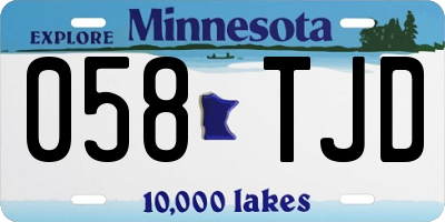 MN license plate 058TJD