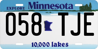 MN license plate 058TJE