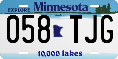 MN license plate 058TJG