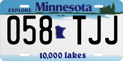 MN license plate 058TJJ