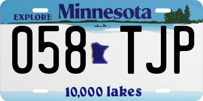 MN license plate 058TJP