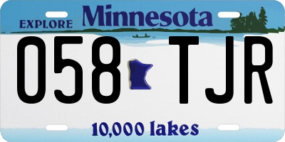 MN license plate 058TJR