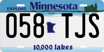 MN license plate 058TJS