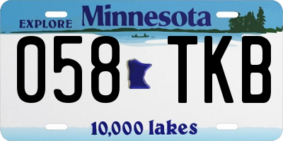 MN license plate 058TKB