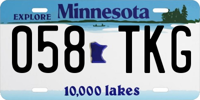 MN license plate 058TKG