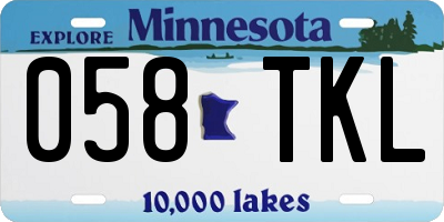 MN license plate 058TKL