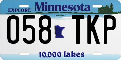 MN license plate 058TKP