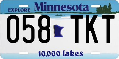 MN license plate 058TKT