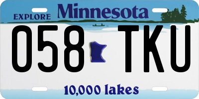 MN license plate 058TKU