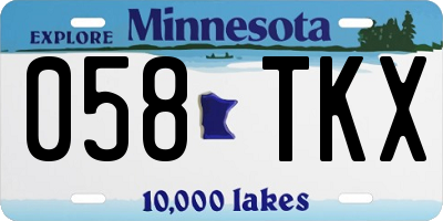 MN license plate 058TKX