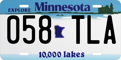 MN license plate 058TLA