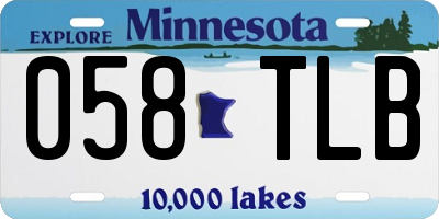 MN license plate 058TLB