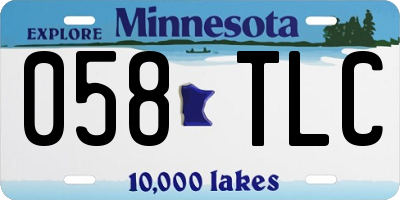 MN license plate 058TLC