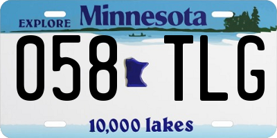 MN license plate 058TLG