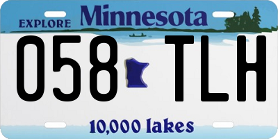 MN license plate 058TLH