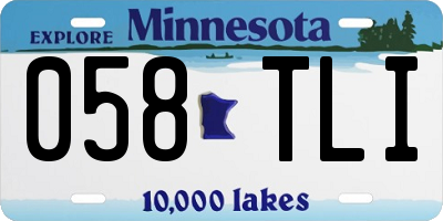 MN license plate 058TLI
