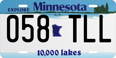 MN license plate 058TLL