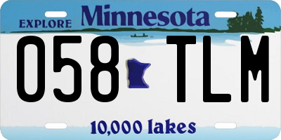 MN license plate 058TLM