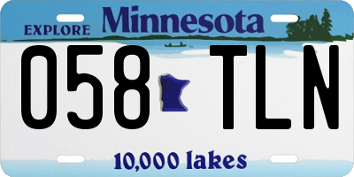 MN license plate 058TLN