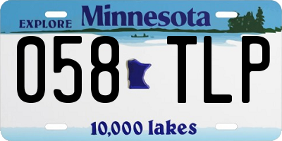 MN license plate 058TLP