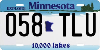 MN license plate 058TLU