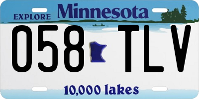 MN license plate 058TLV