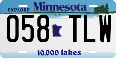 MN license plate 058TLW