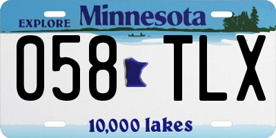 MN license plate 058TLX