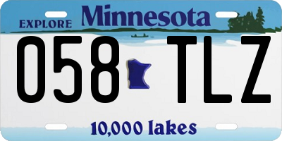 MN license plate 058TLZ
