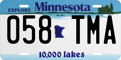 MN license plate 058TMA