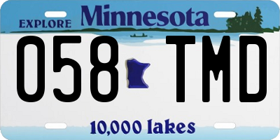 MN license plate 058TMD