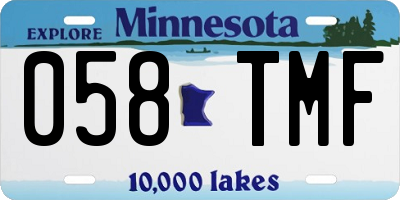 MN license plate 058TMF