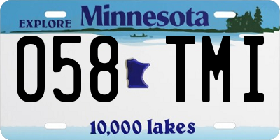 MN license plate 058TMI