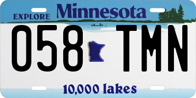 MN license plate 058TMN