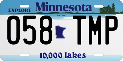 MN license plate 058TMP