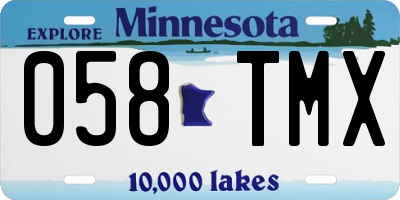 MN license plate 058TMX