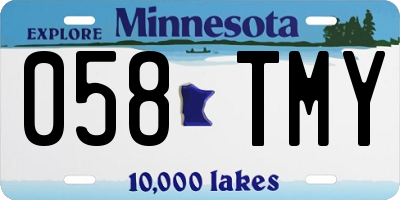 MN license plate 058TMY