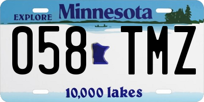 MN license plate 058TMZ